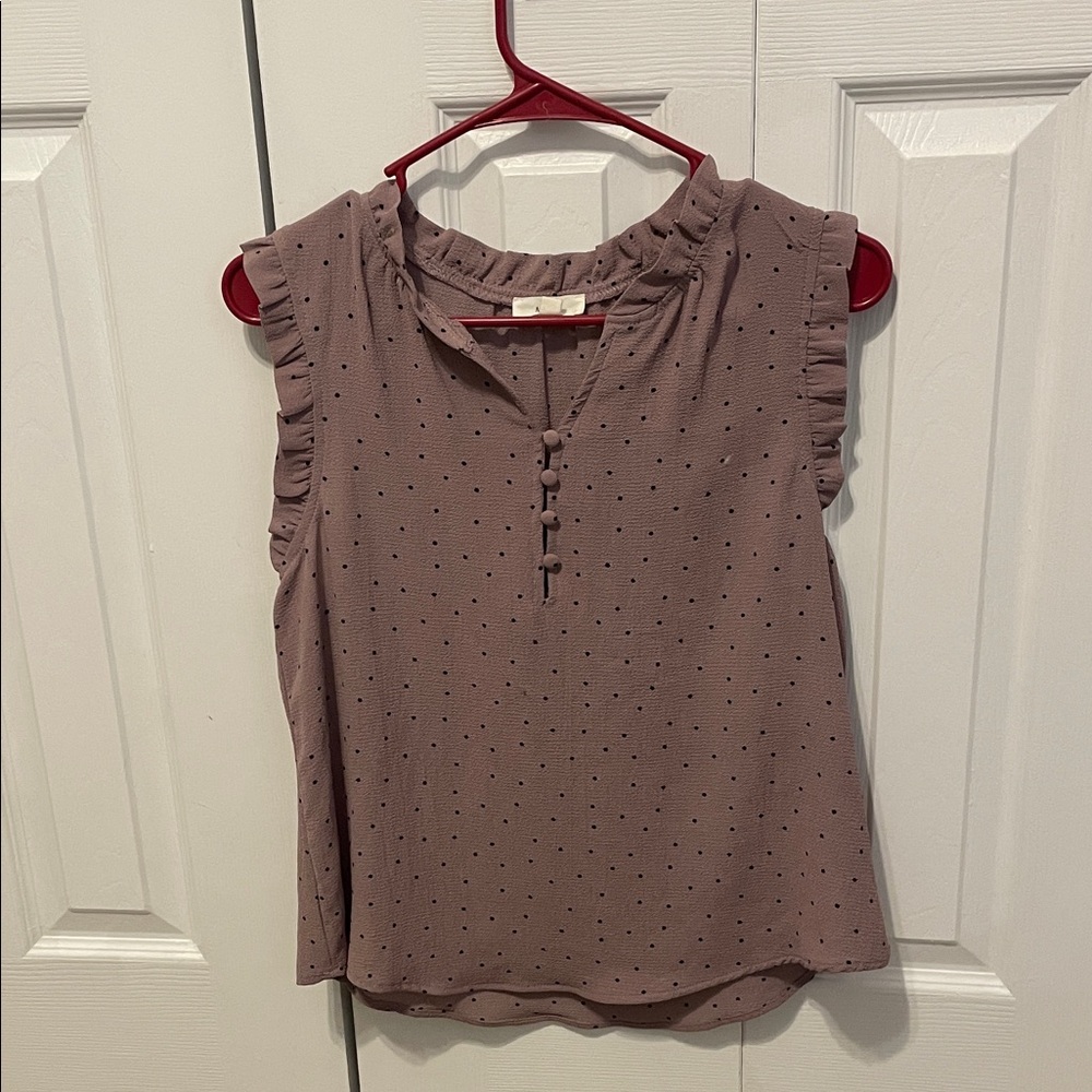 Mine Dusty Pink Ruffle Sleeve Blouse